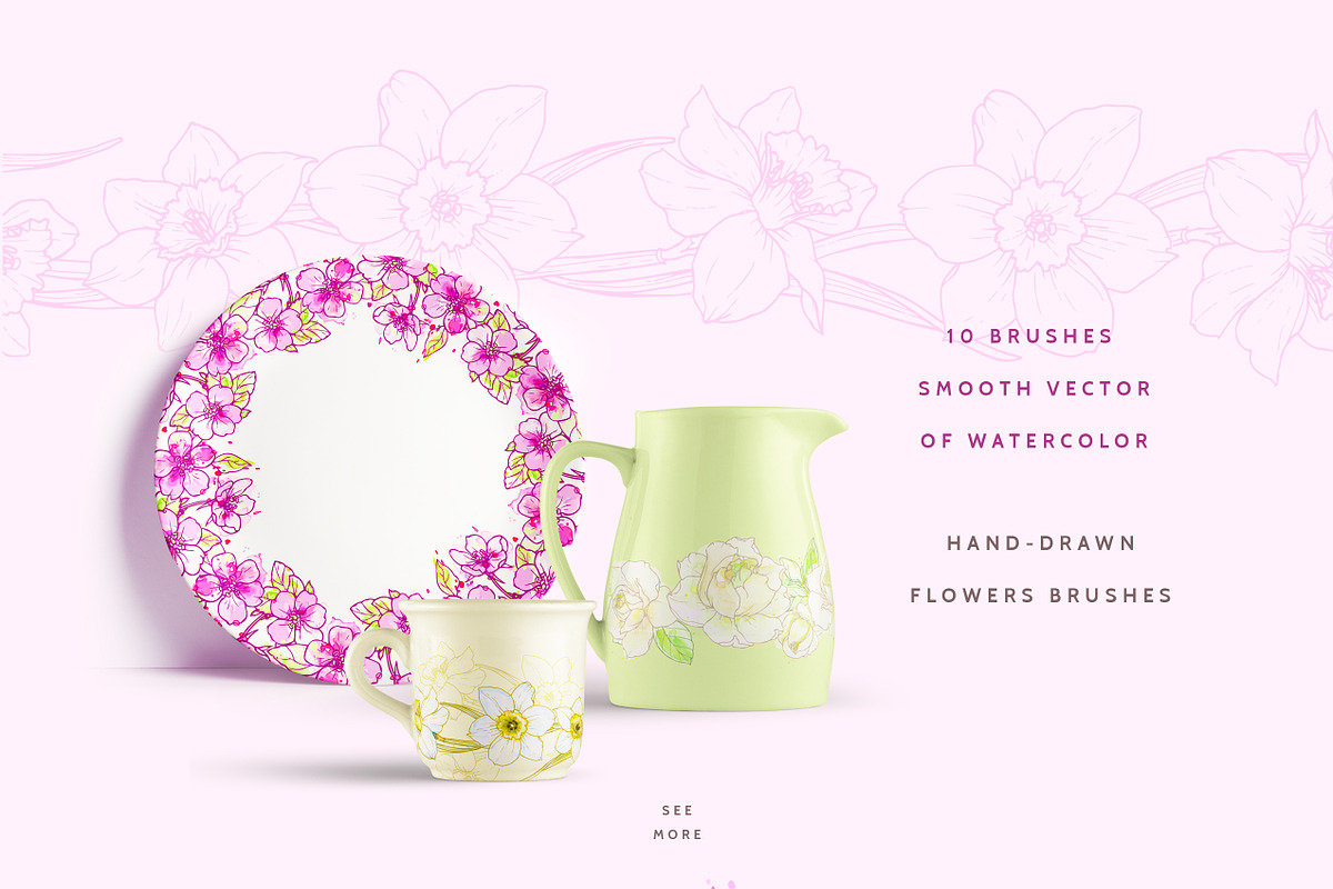 Vector Floral Brush Сollection, a Brush Add-On by oKOLOstyle (Photo 3 of 5)