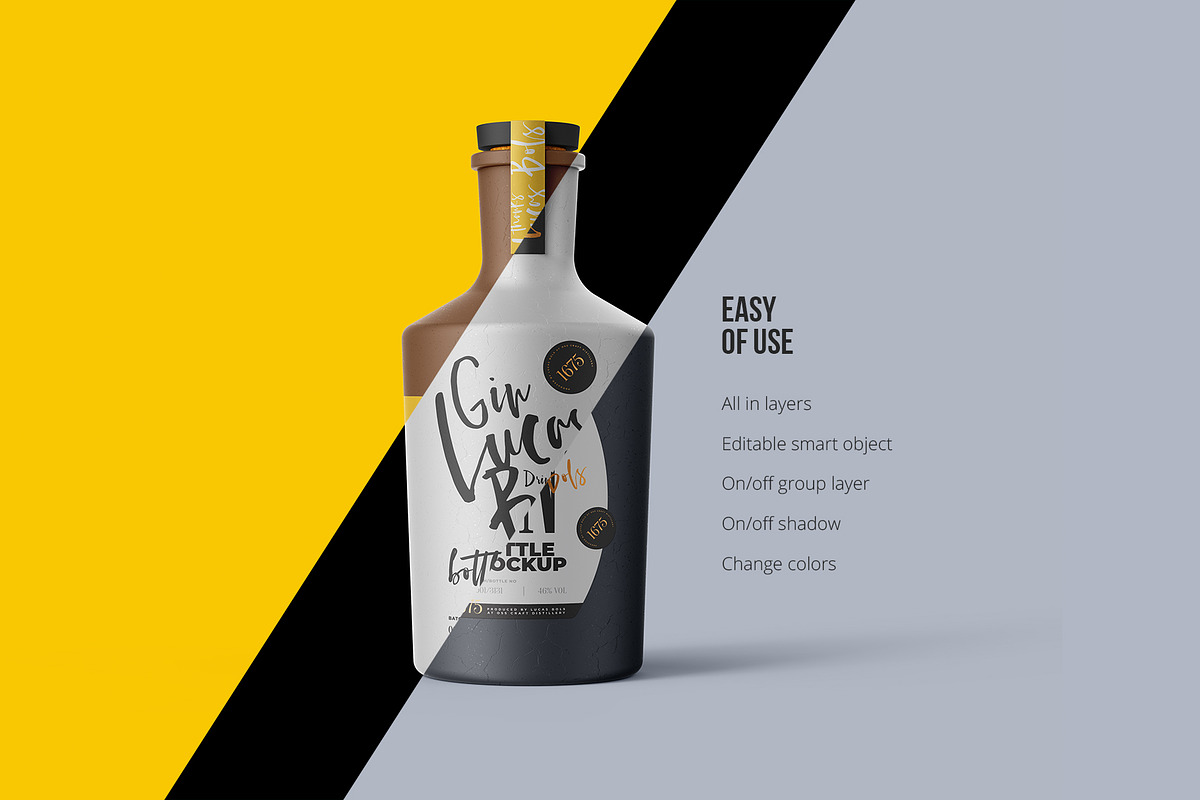Gin Ceramic Bottle Mockup, a Product Mockup by easymock (Photo 3 of 11)