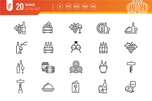 Wine Icon Set