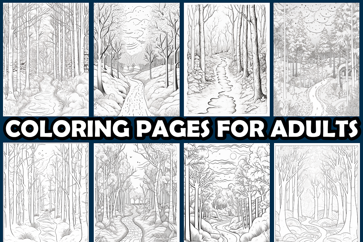 Winter Forest Shadows Coloring Page, an Animal Illustration by maggiesar (Photo 3 of 4)
