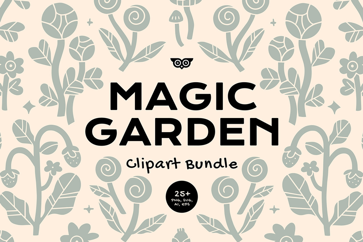 Magic Garden Clipart Bundle, an Illustration by ClayStudio (Photo 1 of 8)