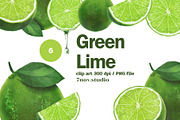 Green Lime, a Food Illustration by 7nov.studio (Thumbnail 1 of 3)