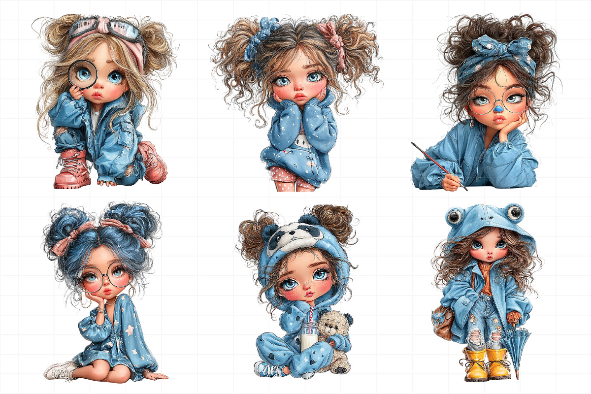 Quirky Cute Little Girl Clipart, an Illustration by Daily.Designs (Photo 4 of 5)