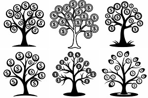 Money tree with coins vectors, an Object Graphic by Billah Hub