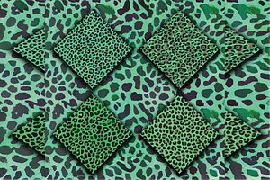 Green Iridescent Leopard Textures