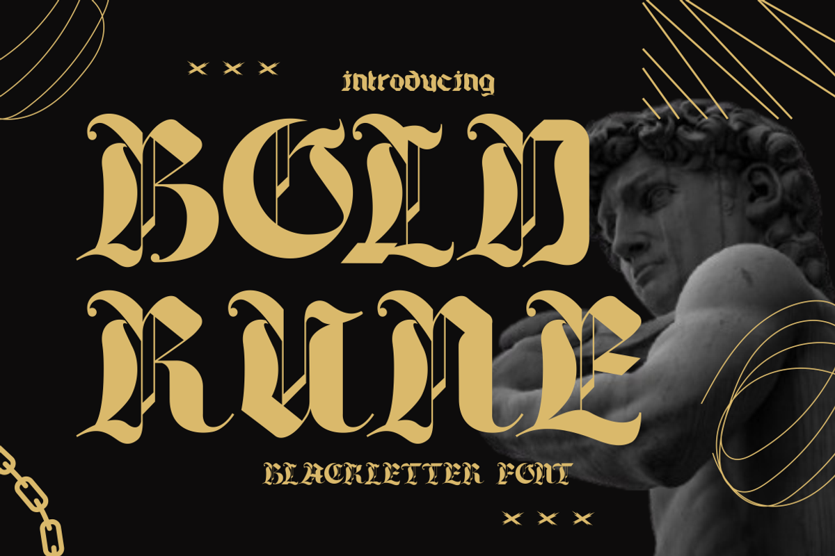 Bold Rune Blackletter Font, a Blackletter Font by PutraCetol Studio (Photo 1 of 5)