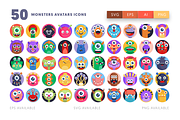 50 Monsters Avatars Icons, an Outline Icon by Dighital (Thumbnail 2 of 10)