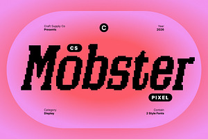 CS Mobster Pixel, a Slab Serif Font by Craft Supply Co.