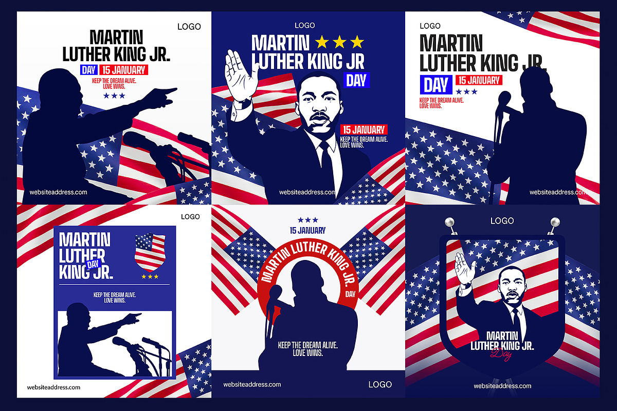 MLK Day Celebration Instagram Post, a Social Media Template by RamStudio2 (Photo 1 of 4)