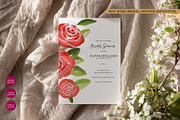 Rose Floral Bridal Shower Invitation, a Stationery Template by Beyond Muse (Thumbnail 1 of 3)