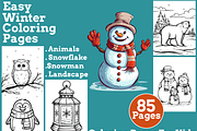 Easy Winter Coloring Pages for Kids, an Animal Illustration by martinblan (Thumbnail 1 of 4)
