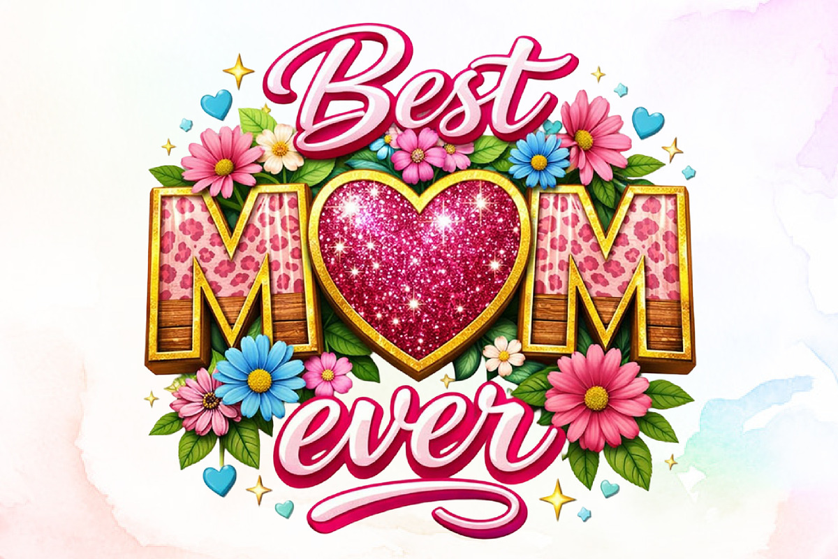 Best Mom Ever Mothers Day Glitter PN, an Illustration by Sublimation Artist (Photo 1 of 9)