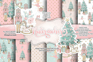 Nutcracker digital paper pack, a Pattern Graphic by designloverstudio