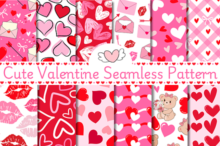Romantic Valentine Seamless Pattern