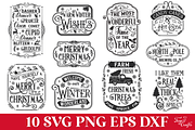 Farmhouse Christmas Signs Bundle, a Seasonal Illustration by Anastasia Feya (Thumbnail 2 of 7)
