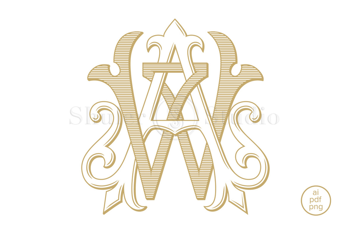AW Monogram WA Monogram, an Illustration by Shuler Studio
