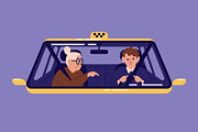 Taxi driver with customers set, a Person Illustration by Good Studio (Thumbnail 5 of 5)