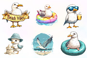 Cute Seagull Clipart, an Illustration by CreationArt (Thumbnail 6 of 9)