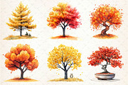 Watercolor Autumn Trees Clipart, an Illustration by Dream Creation (Thumbnail 3 of 6)