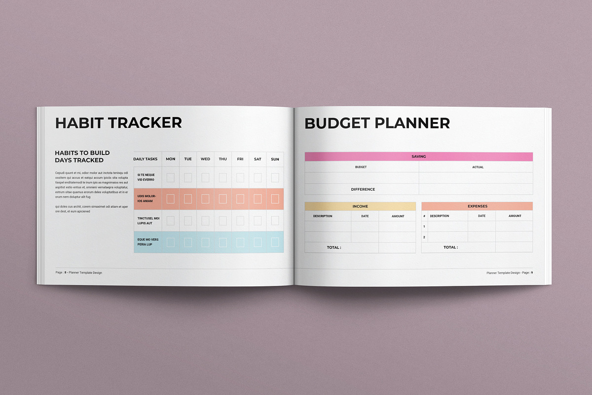Planner Template Landscape, a Brochure Template by E-Type (Photo 4 of 7)