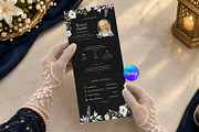 Black Floral Funeral Program, an Invitation Template by Arslan (Thumbnail 1 of 3)