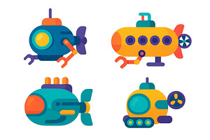 Colorful submarines in various, an Animal Illustration by ZinetroN