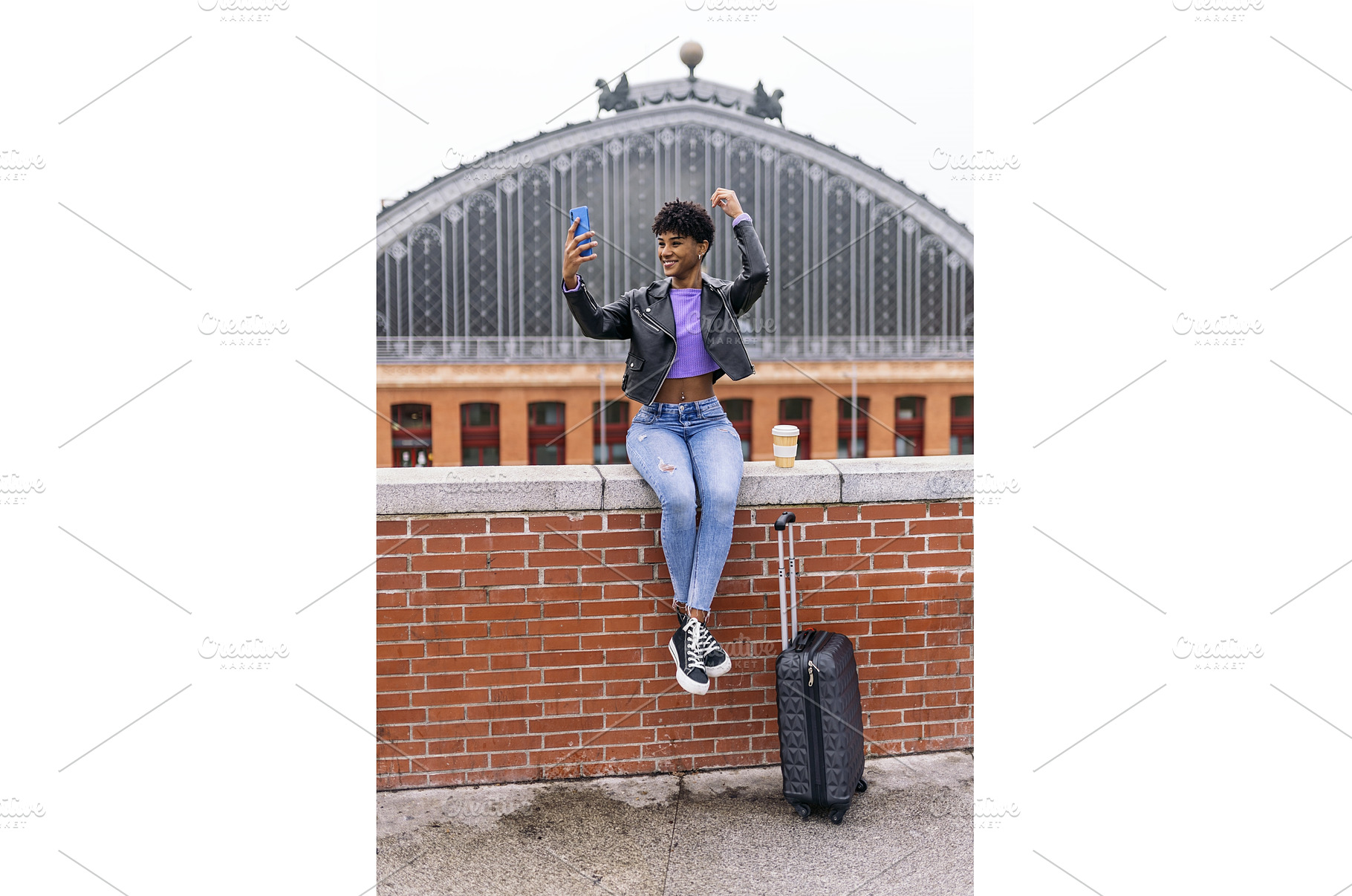 Afro Girl Taking Selfie With Phone, a Person Photo by nunezimage