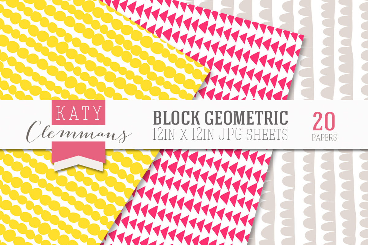 Block Geometric digital paper pack preview 3