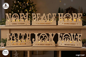 Nativity Candle Holder SVG Bundle