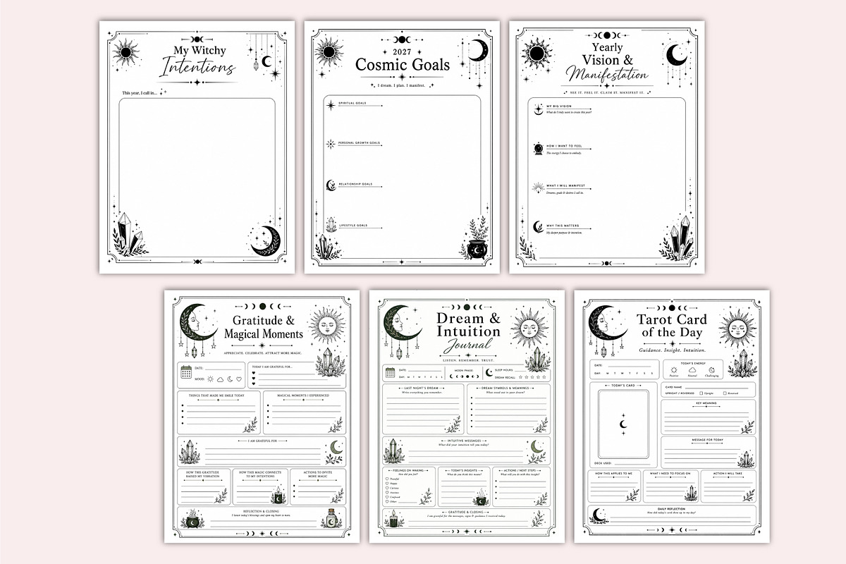 2027 Cosmic Witch Planner, a Stationery Template by Shumaya (Photo 3 of 6)