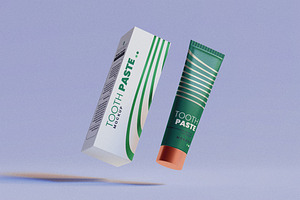 Tooth Paste Packaging Mockup, a Packaging Mockup by Designer Dude