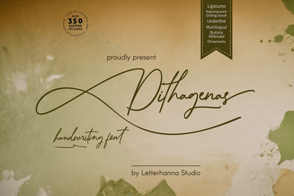 Dithagenas Font, a Handwritten Font by Letterhanna Studio (Photo 1 of 14)
