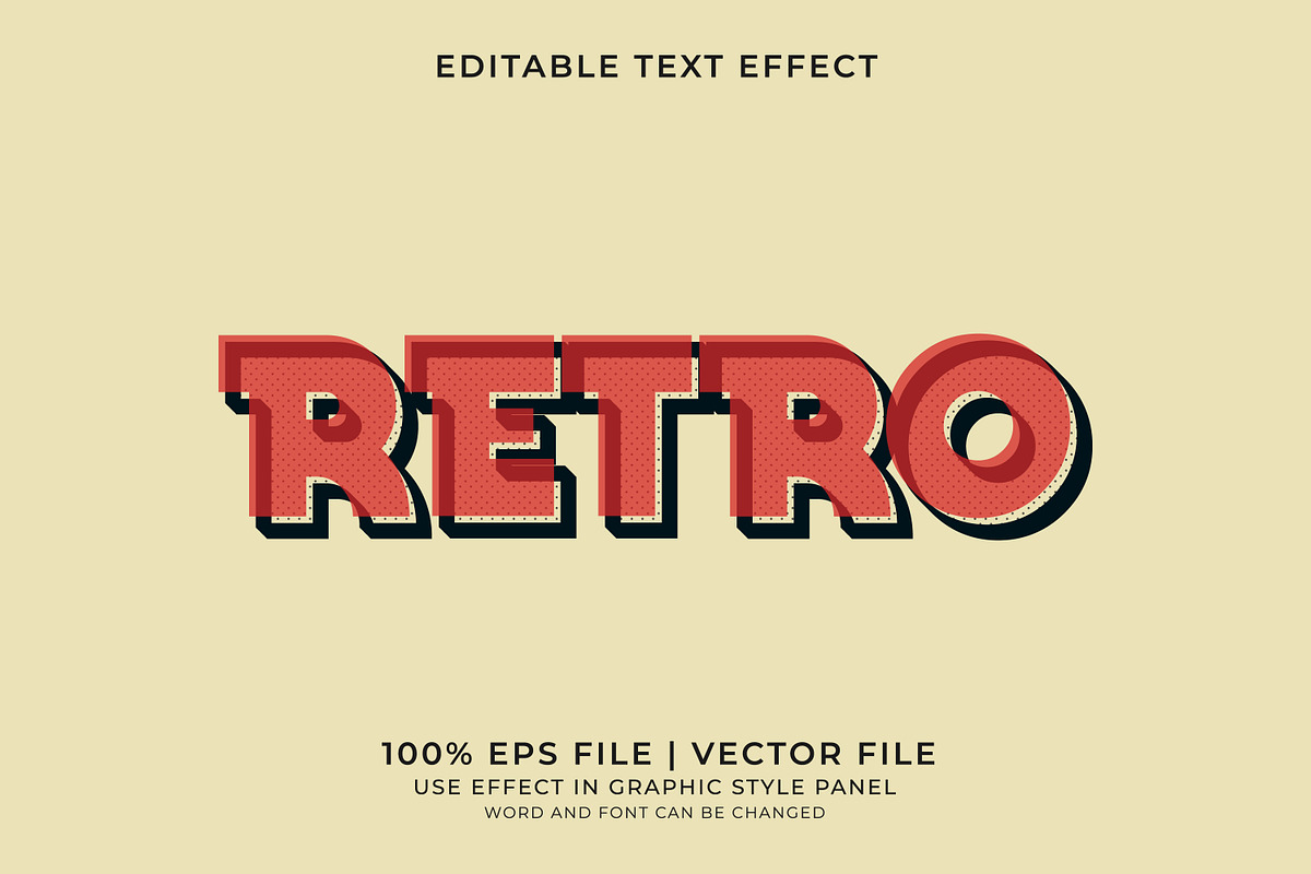 Retro Text Effects Bundle, a Layer Style Add-On by WM48 Shop (Photo 3 of 17)