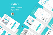myCare - Health & Medical Figma App, an UI Kit Template by themelove (Thumbnail 1 of 11)
