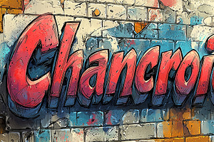 Graffiti Style Chancroid Lettering On Colorful Urban Wall