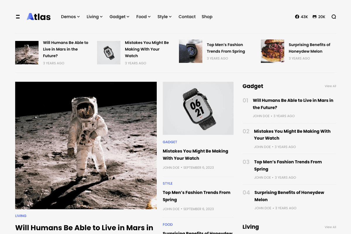 Atlas - Blog & News WordPress Theme, a WordPress Template by TMRW Studio (Photo 8 of 8)