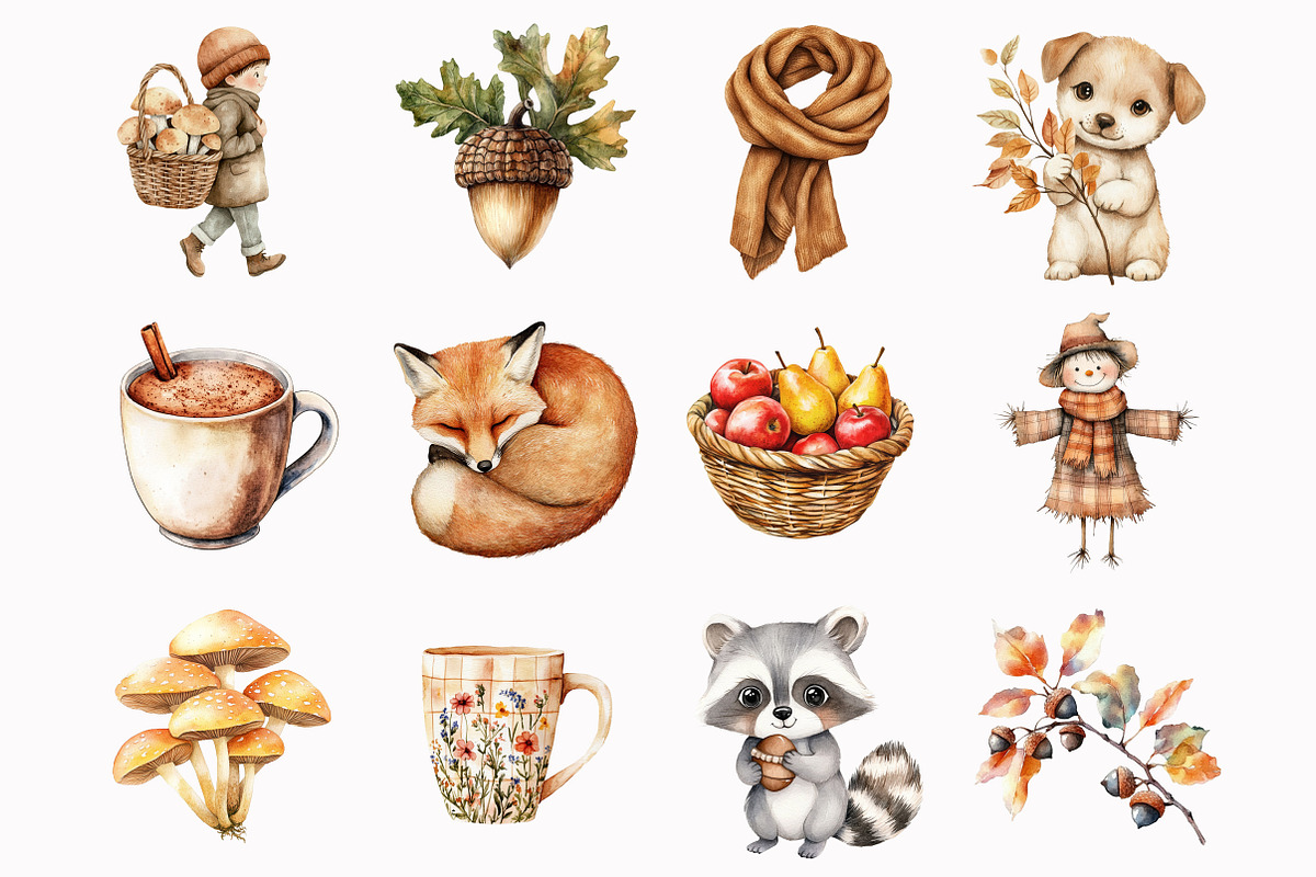 Pumpkin Spice Watercolor Clipart, an Illustration by Design Market (Photo 3 of 5)