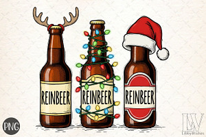 Beer Christmas, Funny Christmas PNG, an Illustration by Libby Wishes