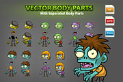 Zombies 2D Game Character Sprites 09, an Illustration by CreativeGameArt (Thumbnail 2 of 4)