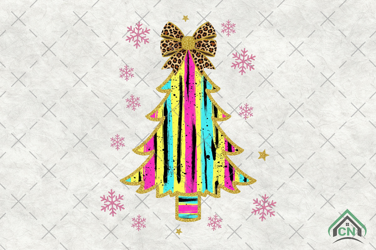 Coquette Glitter Christmas Tree PNG, an Illustration by Craft Nest (Photo 1 of 6)