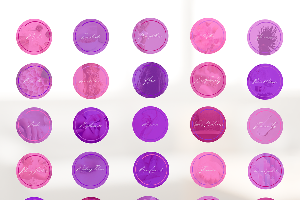 55 Beauty Instagram Highlight covers, a Social Media Template by The Social Stuff (Photo 5 of 8)