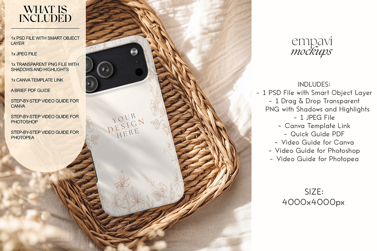 iPhone 18 Pro Max Phone Case Mockup, an iPhone Mockup by EmpaviMockups (Photo 2 of 7)