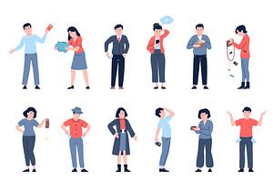 People with empty wallets. Men women, a Person Illustration by LadadikArt