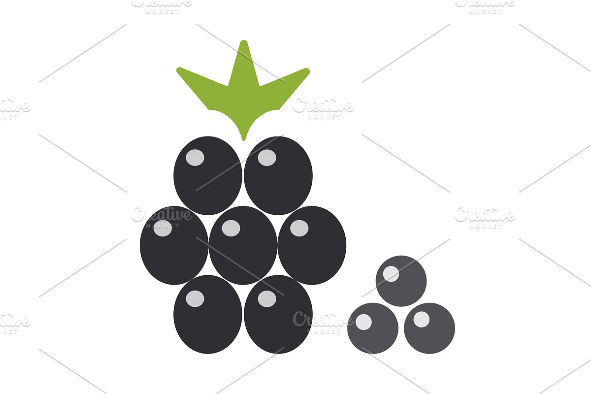 Blackberry line icons in different, a Food Illustration by okskukuruza