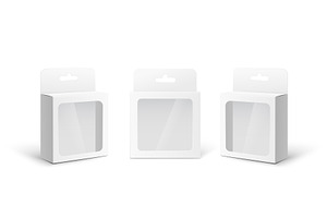 Mockups Set Of White Box With