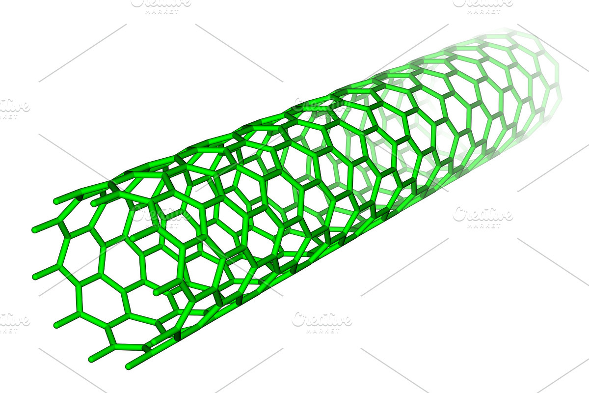 Carbon nanotube sticks model, a Technology Illustration by Leonid Andronov