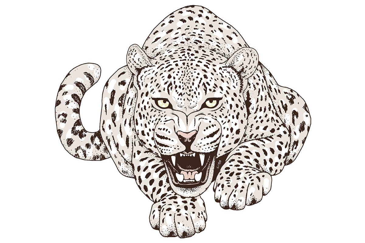 White LEOPARD, an Animal Illustration by Tanya Akhmett (Photo 2 of 6)