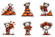 Whimsical Autumn Teddy Bear Clipart, a Seasonal Illustration by CreationArt (Thumbnail 6 of 6)