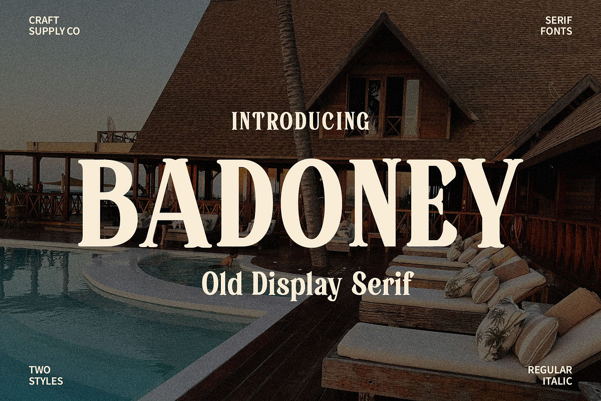Badoney – Stylish Serif, a Serif Font by Craft Supply Co. (Photo 1 of 8)