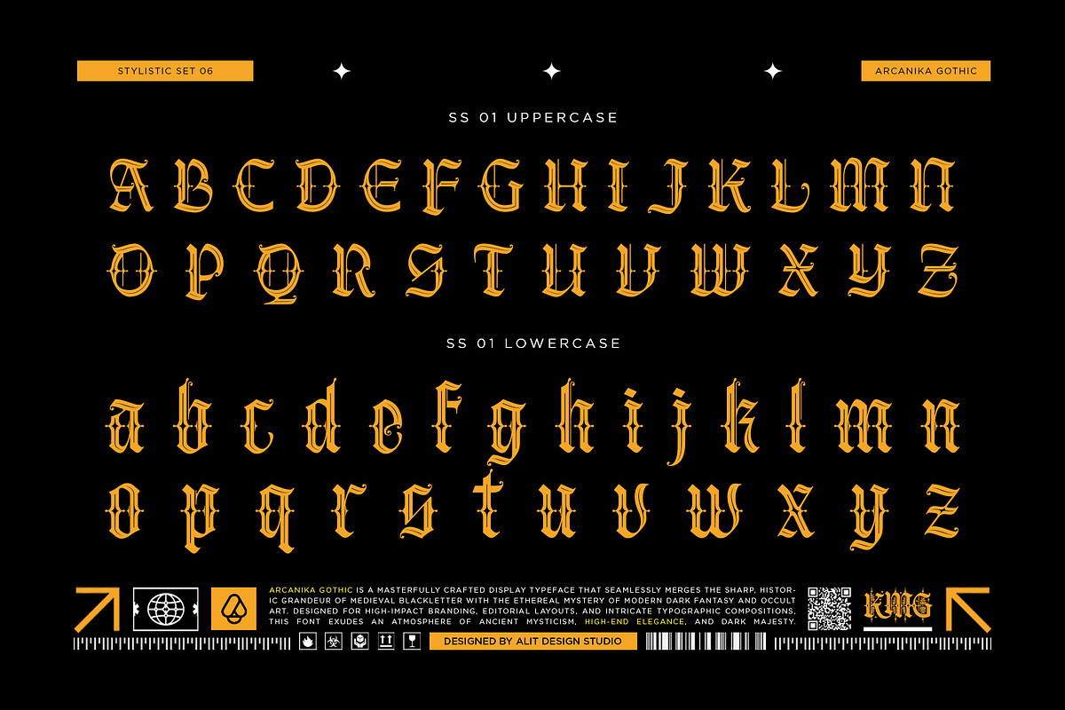Arcanika Gothic Typeface, a Blackletter Font by alit design (Photo 11 of 20)